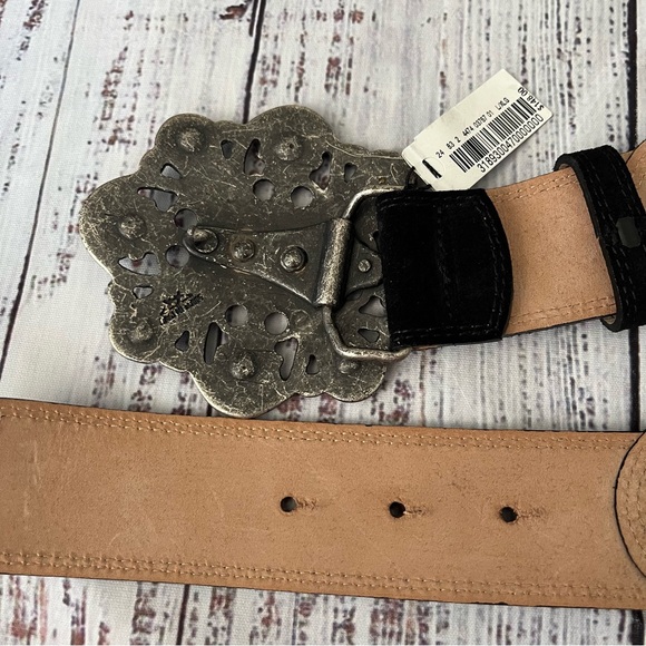 ADRIENNE VITTADINI leather suede black belt with dust bag NWT made in Italy main image 4